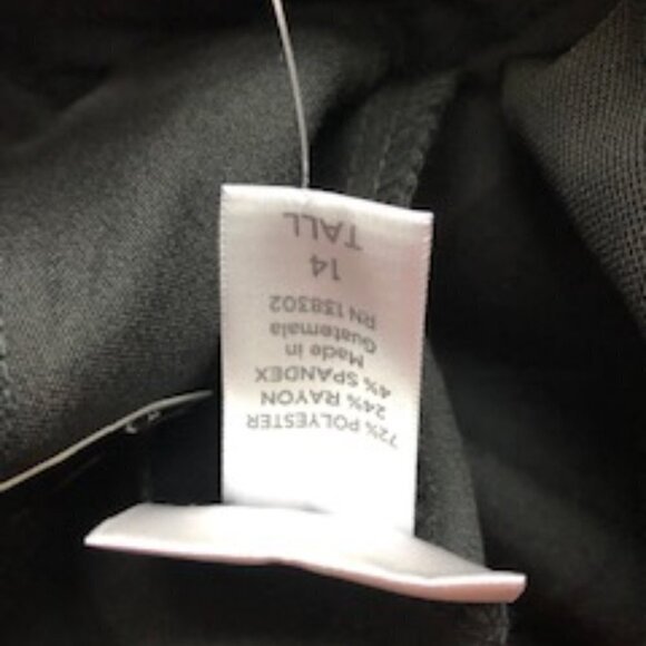 Avenue Black Pull On Dress Pants 14 Tall with Tummy Control mesh panel - Picture 6 of 7